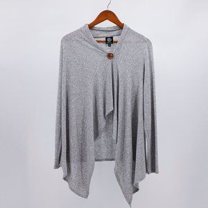 Heather Gray Cardigan Bobeau Large Button Detail - Size M - Excellent Condition